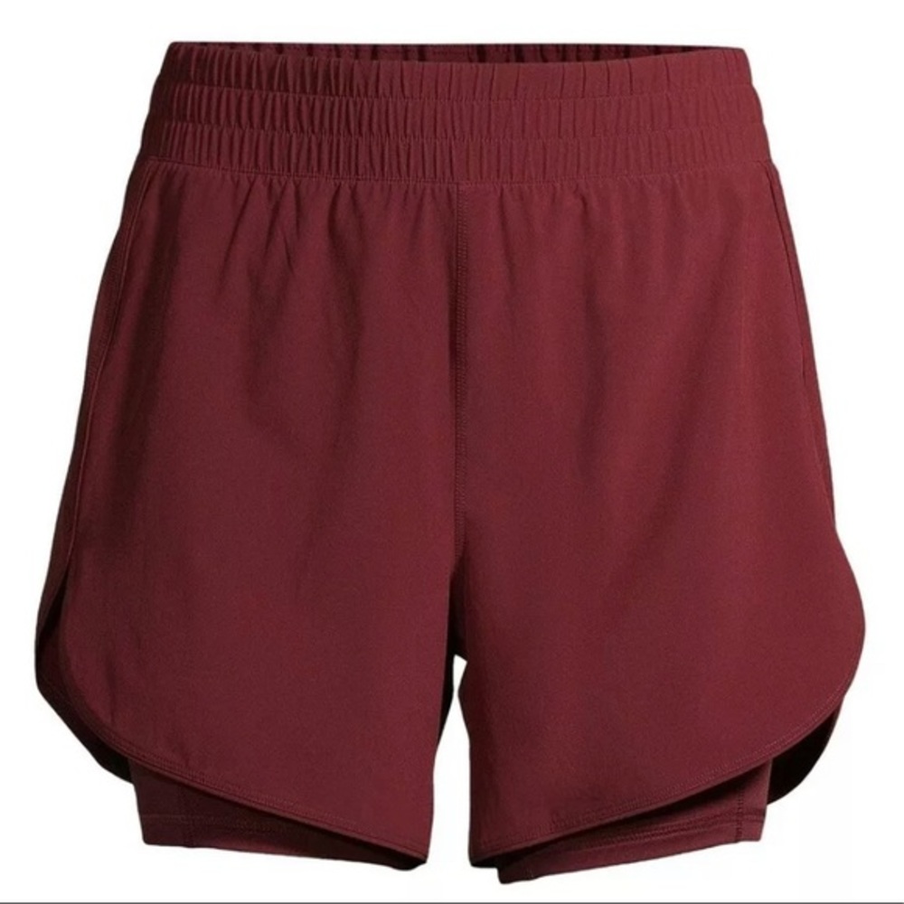 AVÍA Womens Running Shorts with Bike Liner, Biker Shorts Size L (12/14) Red, NEW